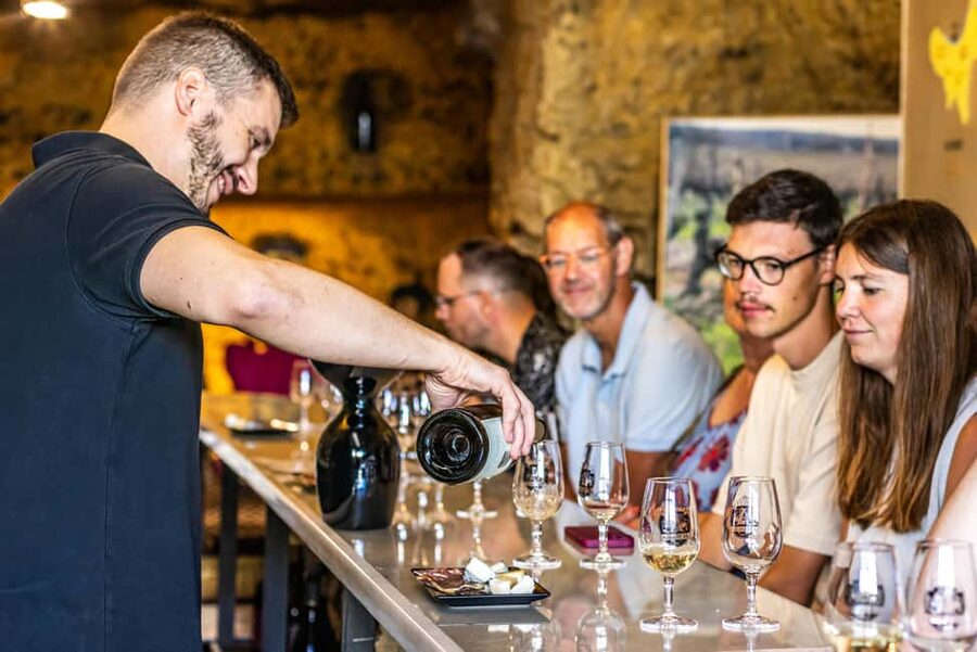 Amboise: Caves Ambacia Visit and Wine Tasting - The shop and the on-site bistro for a fuller Amboise day