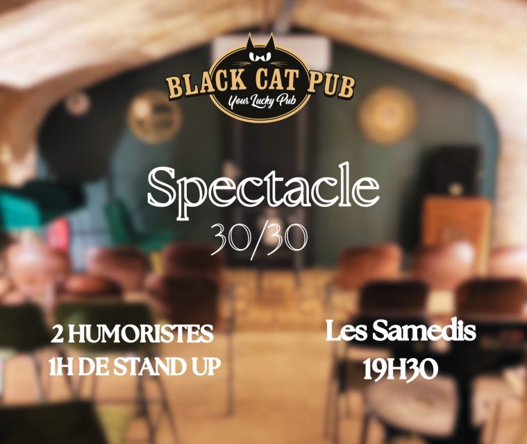 Black Cat Comedy Club - Drinks, snacks, and payment options before the jokes