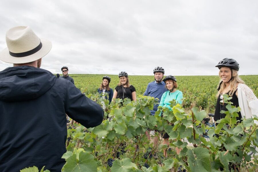 Champagne: E-Bike Champagne Day Tour with Tastings and Lunch - Le Clos Corbier in Aÿ-Champagne: cellar tour, tastings, and how lunch becomes the finale