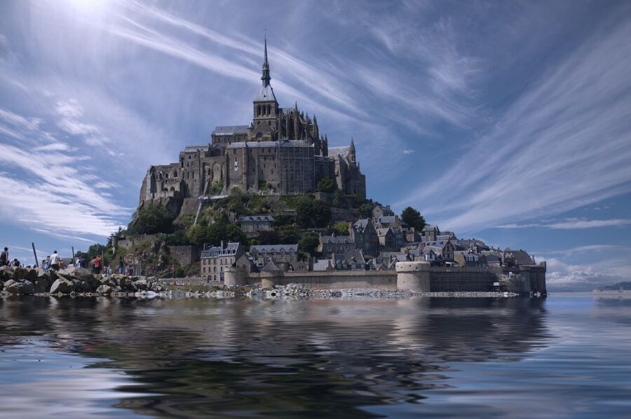 From Bayeux: Full Day Guided Tour to Mont Saint Michel - First Look at the Island Village and Its Fortifications