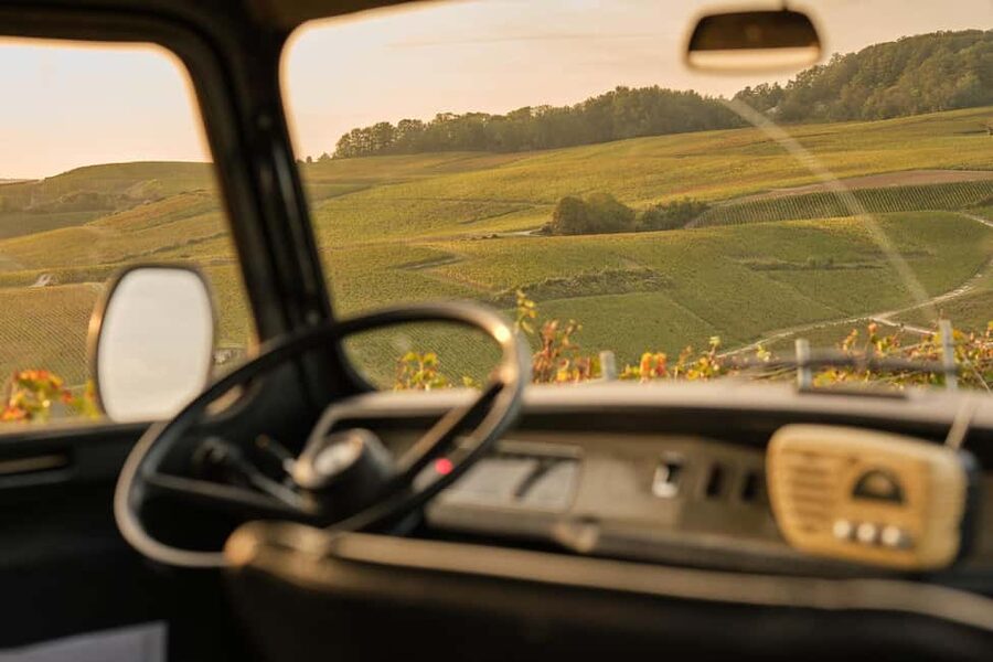 From Epernay : Champagne tasting with a vintage car - Inside the Estafette Alouette Renault: what the drive feels like