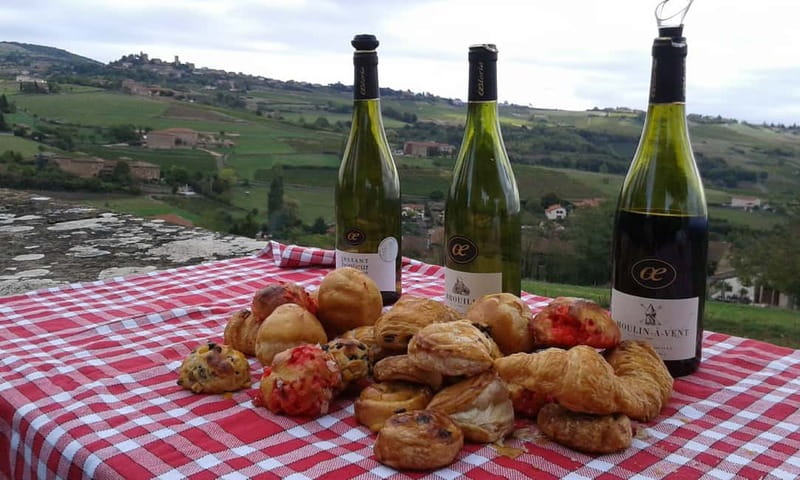 From Lyon: Golden Stones Beaujolais Wine Tasting Tour - The first tasting stop: wine with views, plus pastries