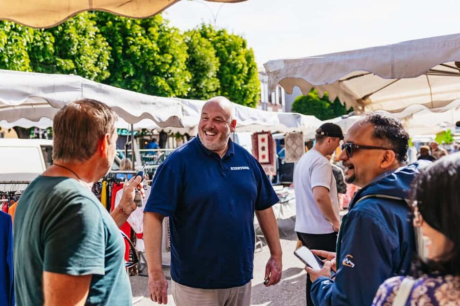 From Nice: Wine Tasting, Cannes, and Countryside Tour - Antibes market time and old town walls by the yacht harbor