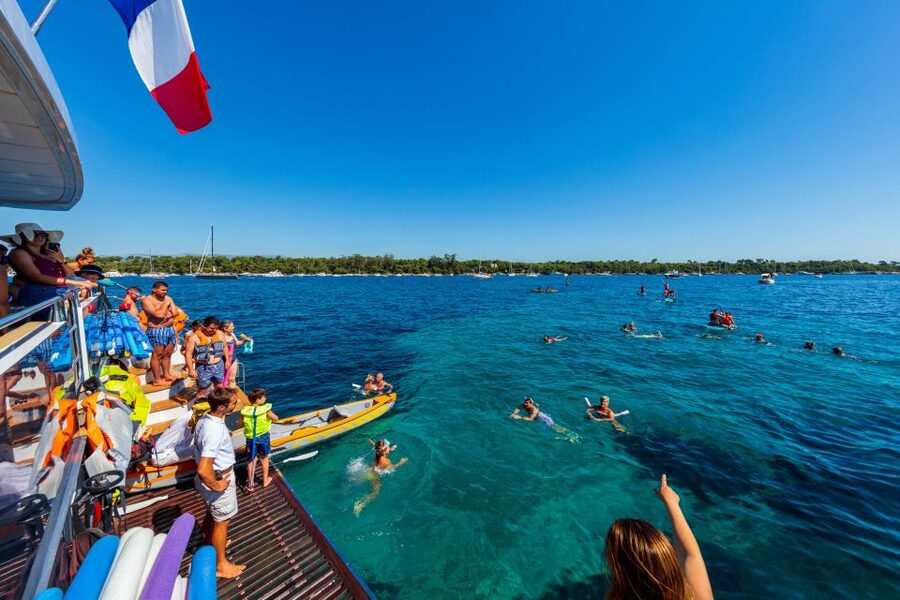 Full-Day Catamaran Cruise Departing from Cannes - Lérins Islands swim and snorkel between islands