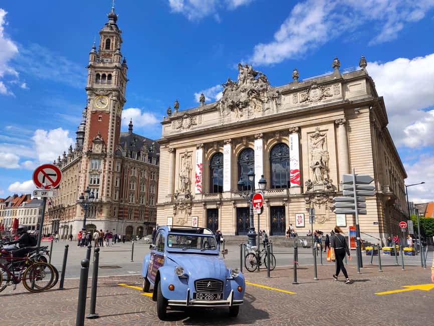 Lille Driving Tour by Convertible Citroen 2CV - Meeting at Place Rihour, then getting oriented quickly
