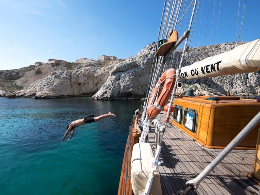 Marseille: Calanques Sailing Day Trip with Lunch and Wine - What swimming and snorkeling are like from the boat