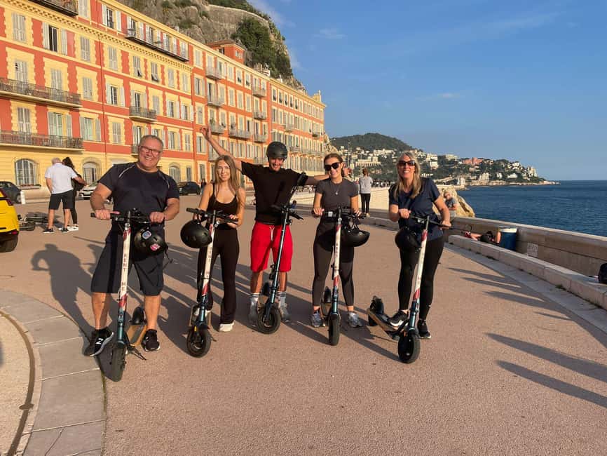 Nice: Must-Sees Electric Scooter Tour - The scooter lesson: helmets, brakes, speed, and range