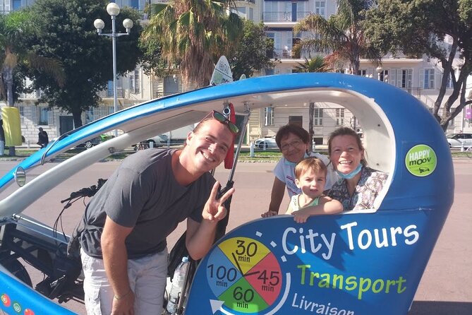 Nice: private guided Tour by electric taxi bike - How Pickup and Hop-On Hop-Off Changes Your Whole Schedule