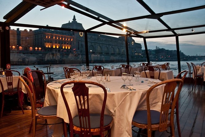 Paris 3-Courses Gourmet Dinner Seine River Cruise with Champagne - Champagne, window seats, and optional music upgrades