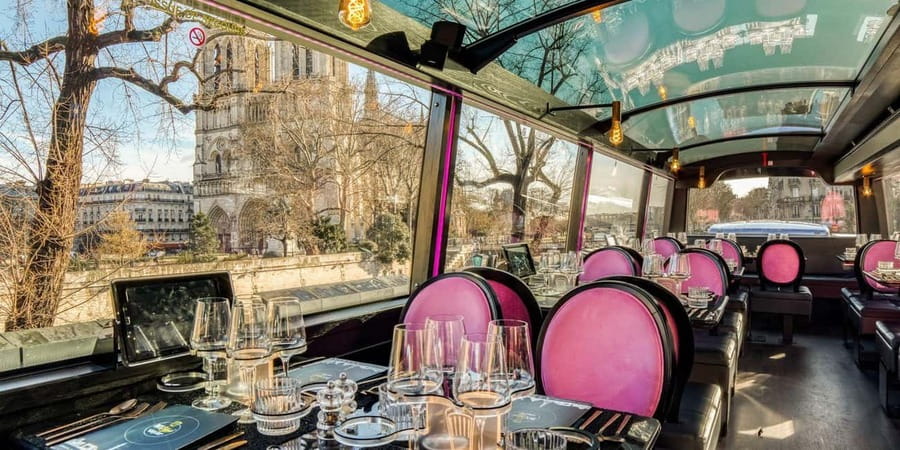 Paris: Champs Elysées Bus Toqué w/Lunch & Glass of Champagne - Eiffel Tower and Trocadéro: your skyline payoff