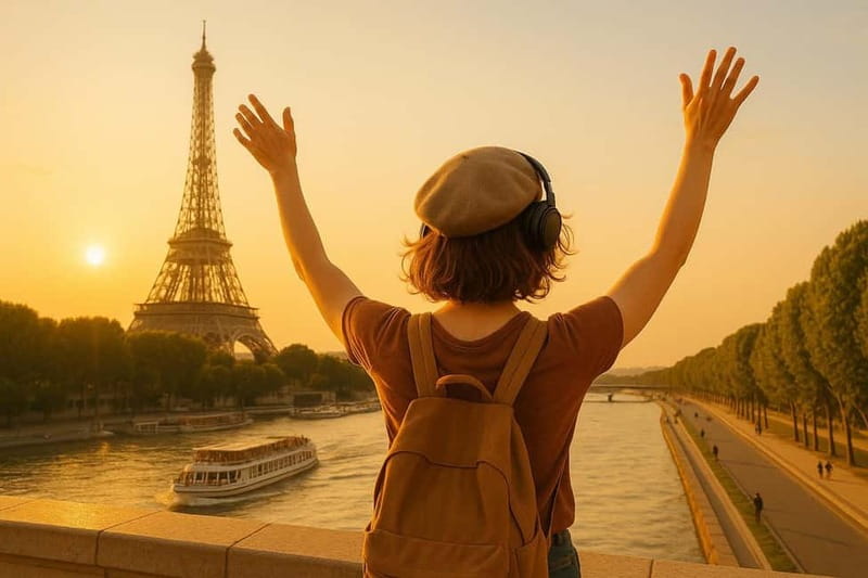 Paris: Day or Evening River Cruise with Musical Ambiance - A one-hour Seine cruise from the Eiffel Tower, day or night