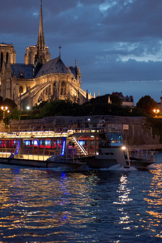 Paris: Eiffel Tower, Dinner Cruise and Moulin Rouge Show - The Seine dinner cruise: 3 courses, champagne, and seeing the city from glass