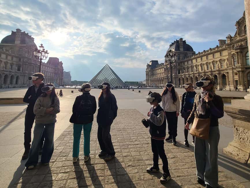 Paris: Immersive Louvre Tour with Virtual Reality - Carrousel Garden: Tuileries changes shape, and you compare missing pieces
