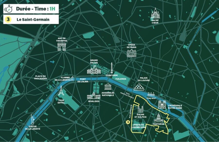 Paris : Private guided tour Rickshaw bike - Saint-Germain - Weather protections and comfort when Paris misbehaves