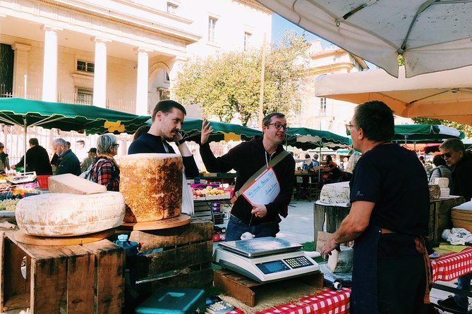 Provençal Farmers market tour - Marche des Prêcheurs, spices, Corsican meats, textiles, and lunch
