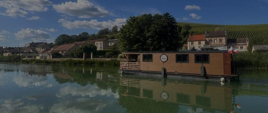 Semi Private Solar Boat Cruise in Champagne - When the route extends toward Hautvillers: Bisseuil and the canal feel